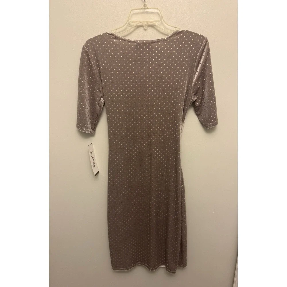 Joseph Ribkoff Faux Wrap Dress Size 4 Champagne Gold Velvet Ruched Cocktail NWT